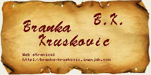 Branka Krušković vizit kartica